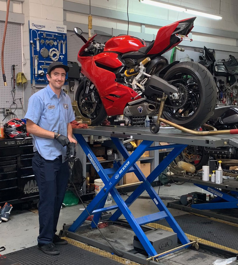 Cameron and his Ducati